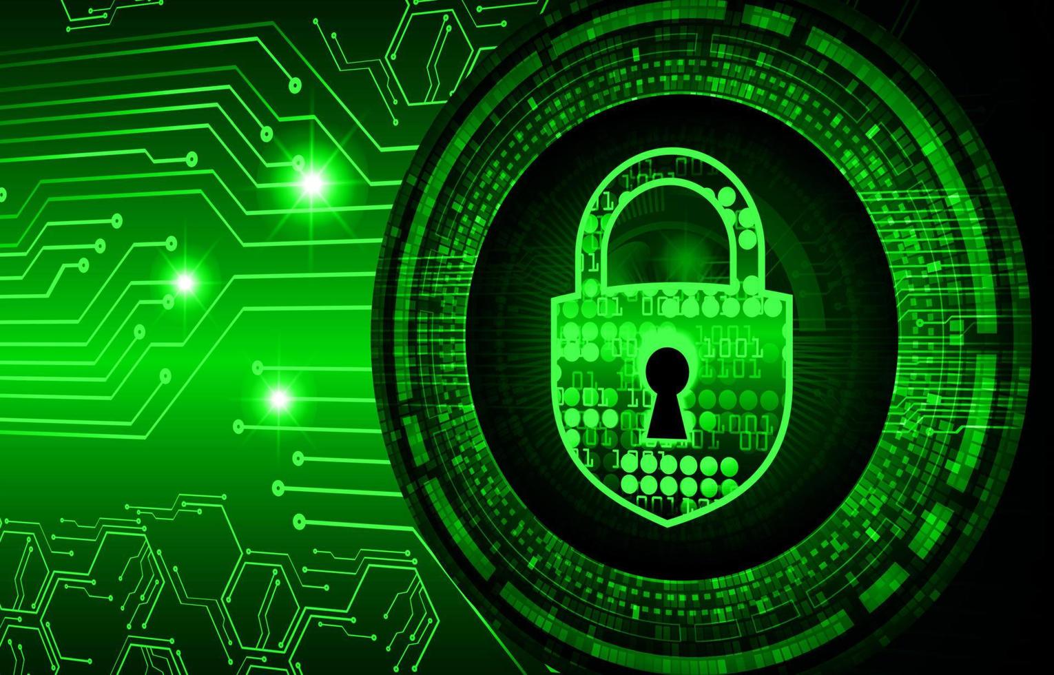 Closed Padlock on digital background, cyber security vector