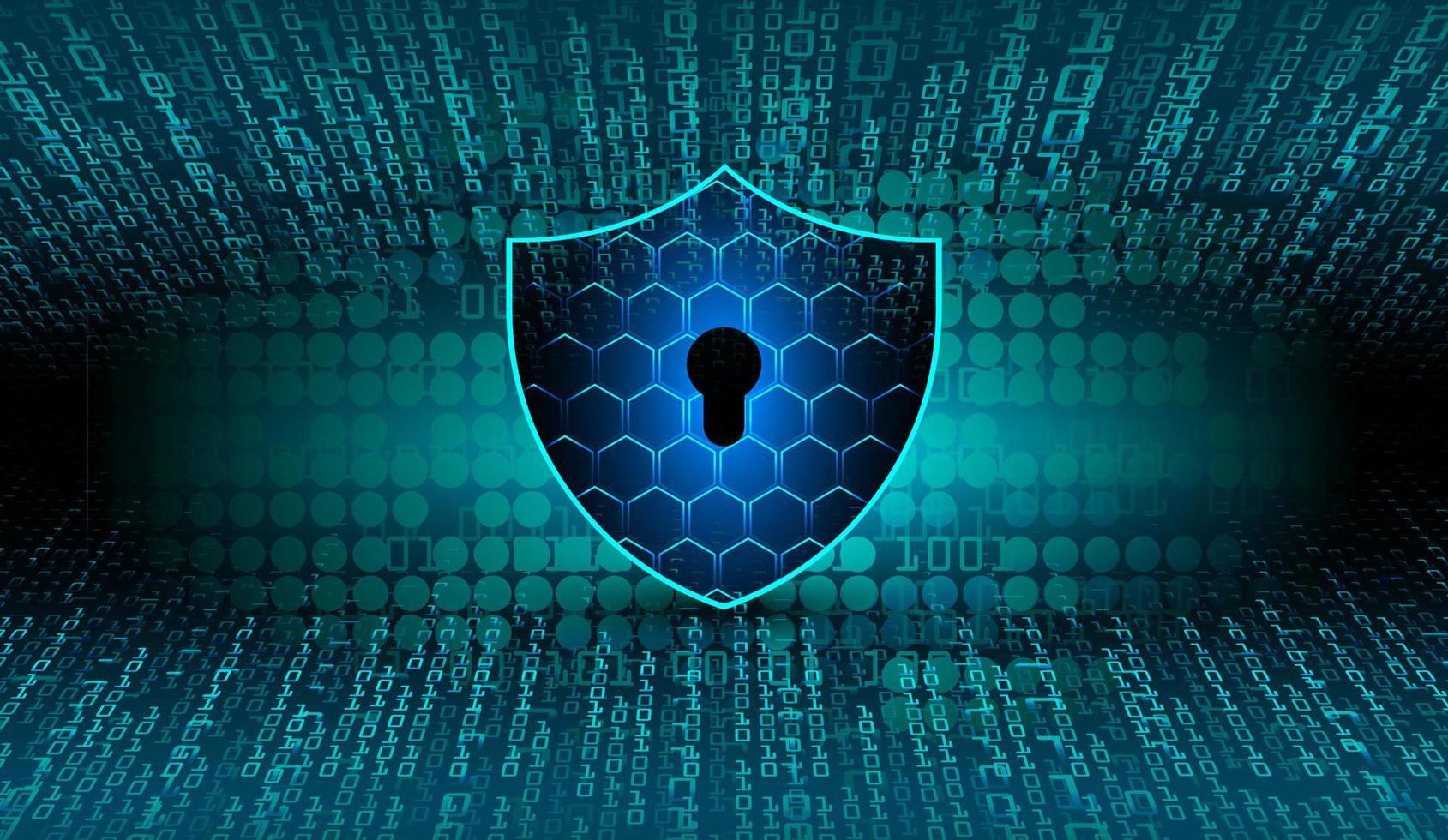 Closed Padlock on digital background, cyber security vector
