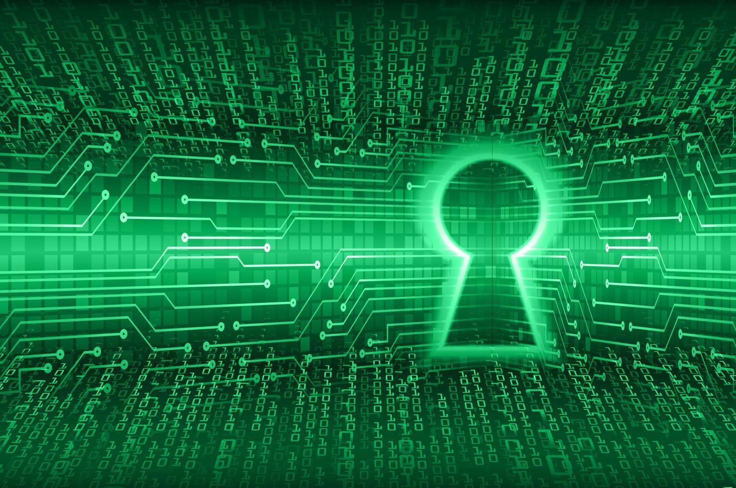 Closed Padlock on digital background, cyber security vector