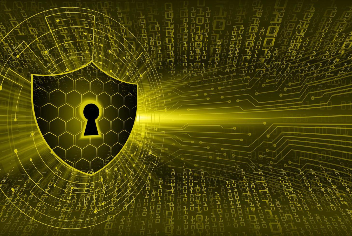 Closed Padlock on digital background, cyber security vector
