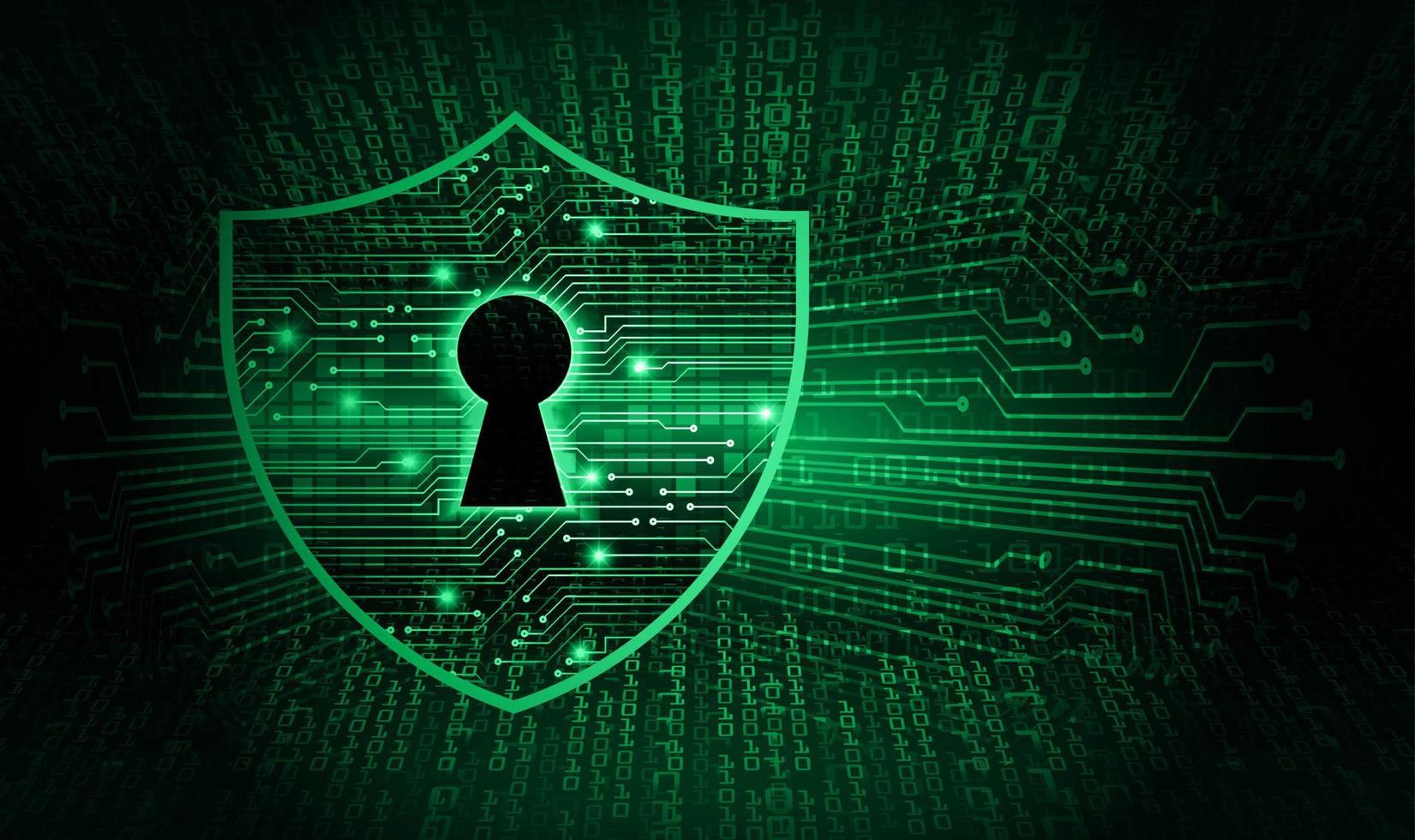 Closed Padlock on digital background, cyber security vector