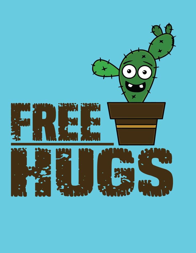 Free Hugs funny poster vector