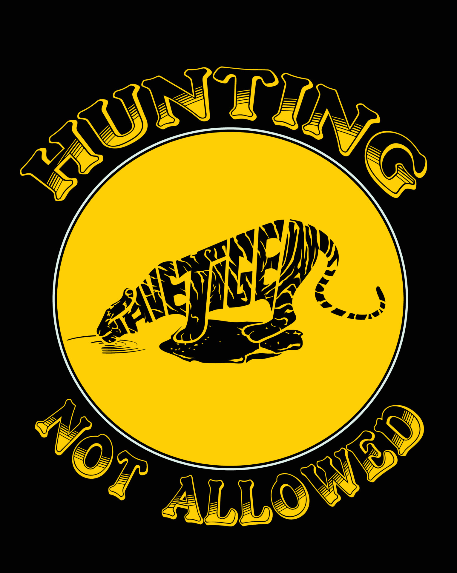 Tiger Hunting not allowed 9110991 Vector Art at Vecteezy