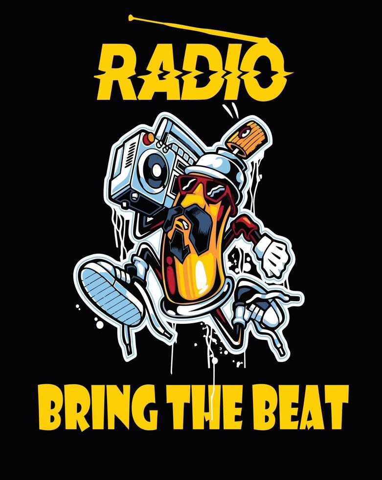 Radio Bring the beat vector