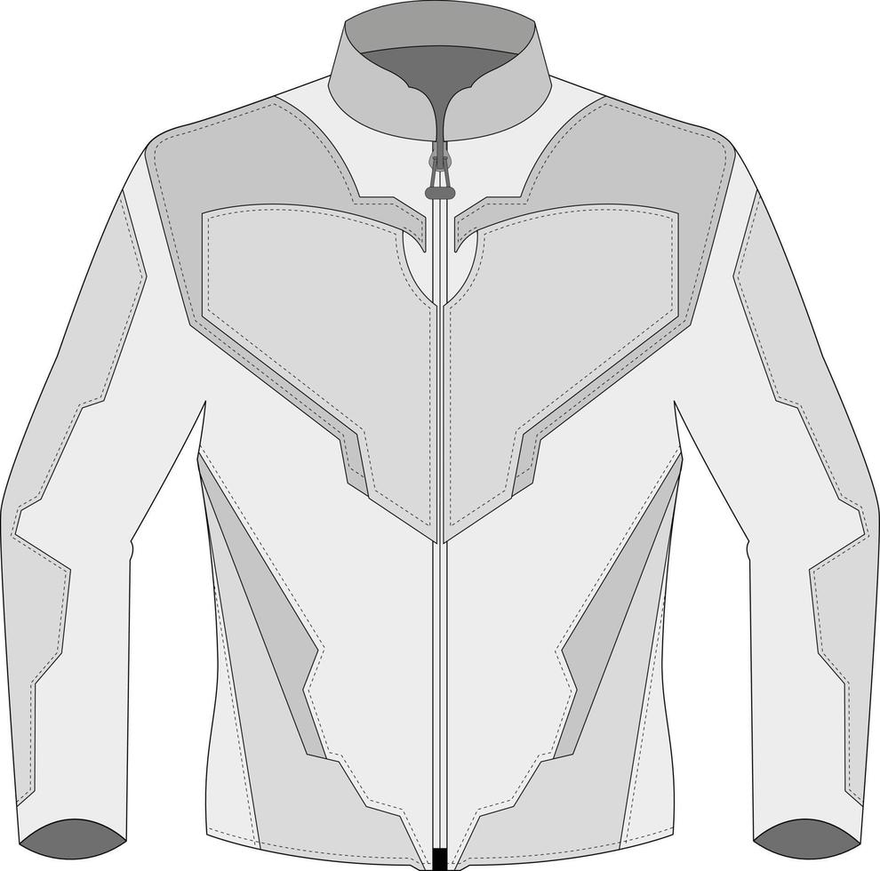 Ilustración de vector de dibujo técnico de chaqueta de bicicleta