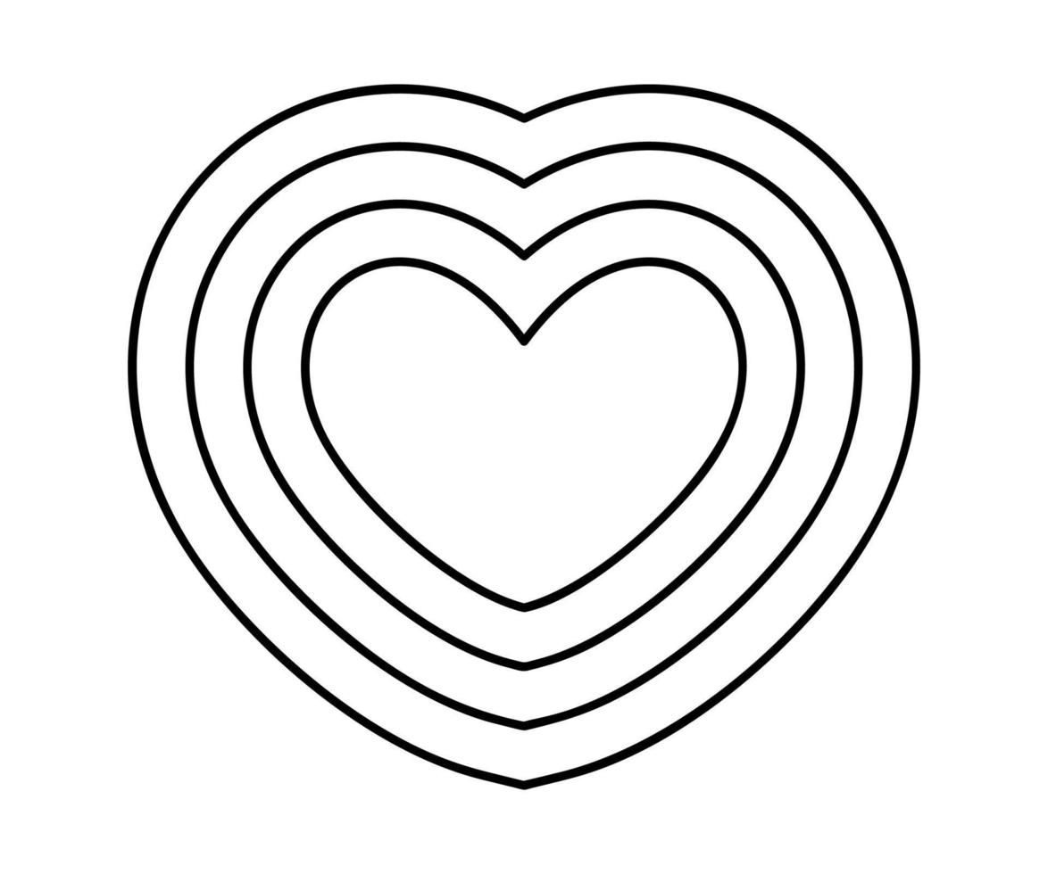 corazón en marco de vector de icono de corazón. símbolo de amor perfecto. signo del día de san valentín, emblema aislado en fondo blanco para diseño gráfico y web, logotipo