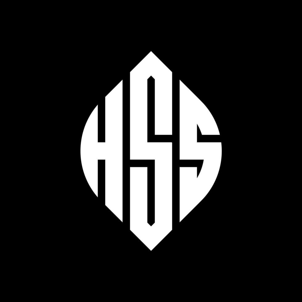 HSS circle letter logo design with circle and ellipse shape. HSS ellipse letters with typographic style. The three initials form a circle logo. HSS Circle Emblem Abstract Monogram Letter Mark Vector. vector