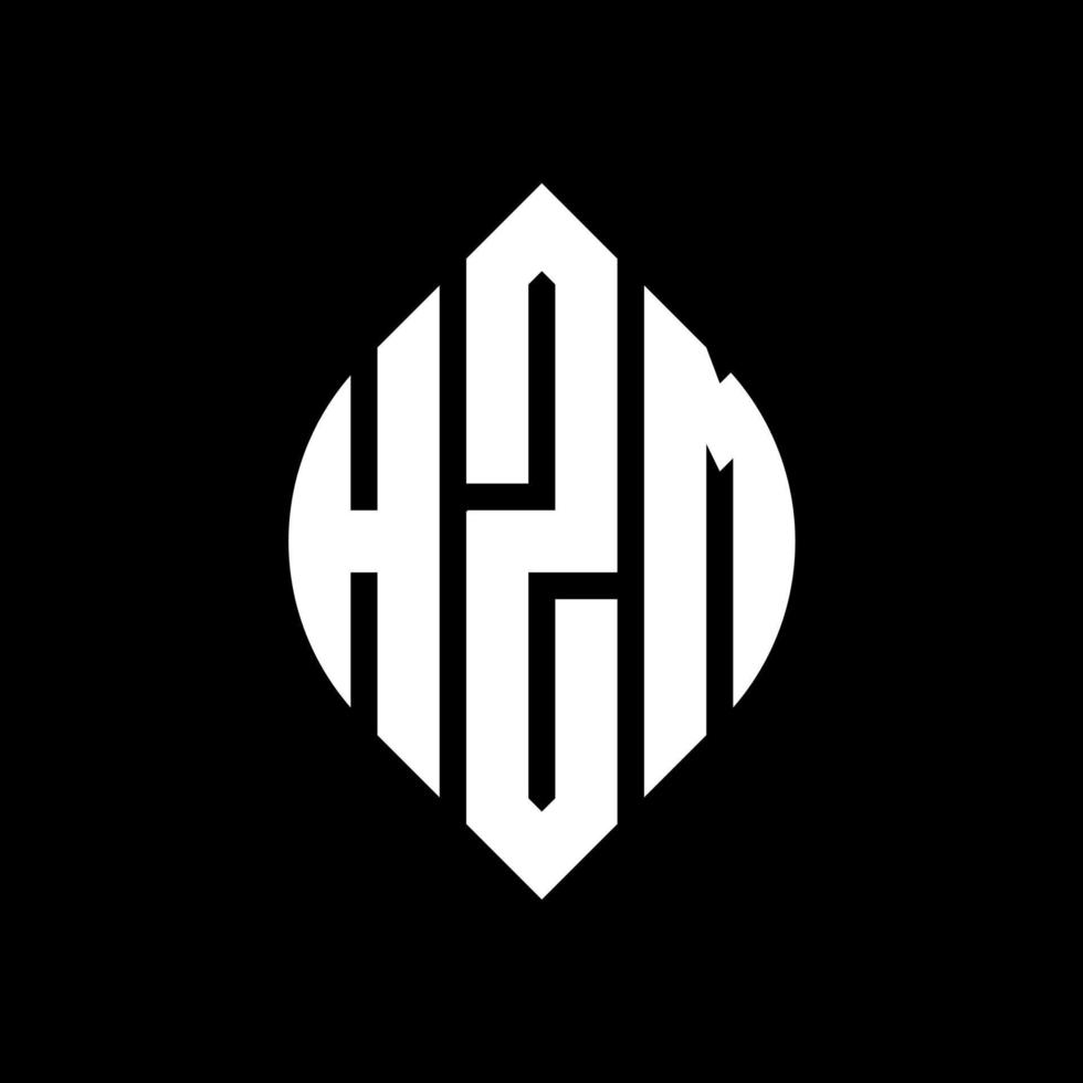 diseño de logotipo de letra de círculo hzm con forma de círculo y elipse. hzm letras elipses con estilo tipográfico. las tres iniciales forman un logo circular. vector de marca de letra de monograma abstracto hzm círculo emblema.