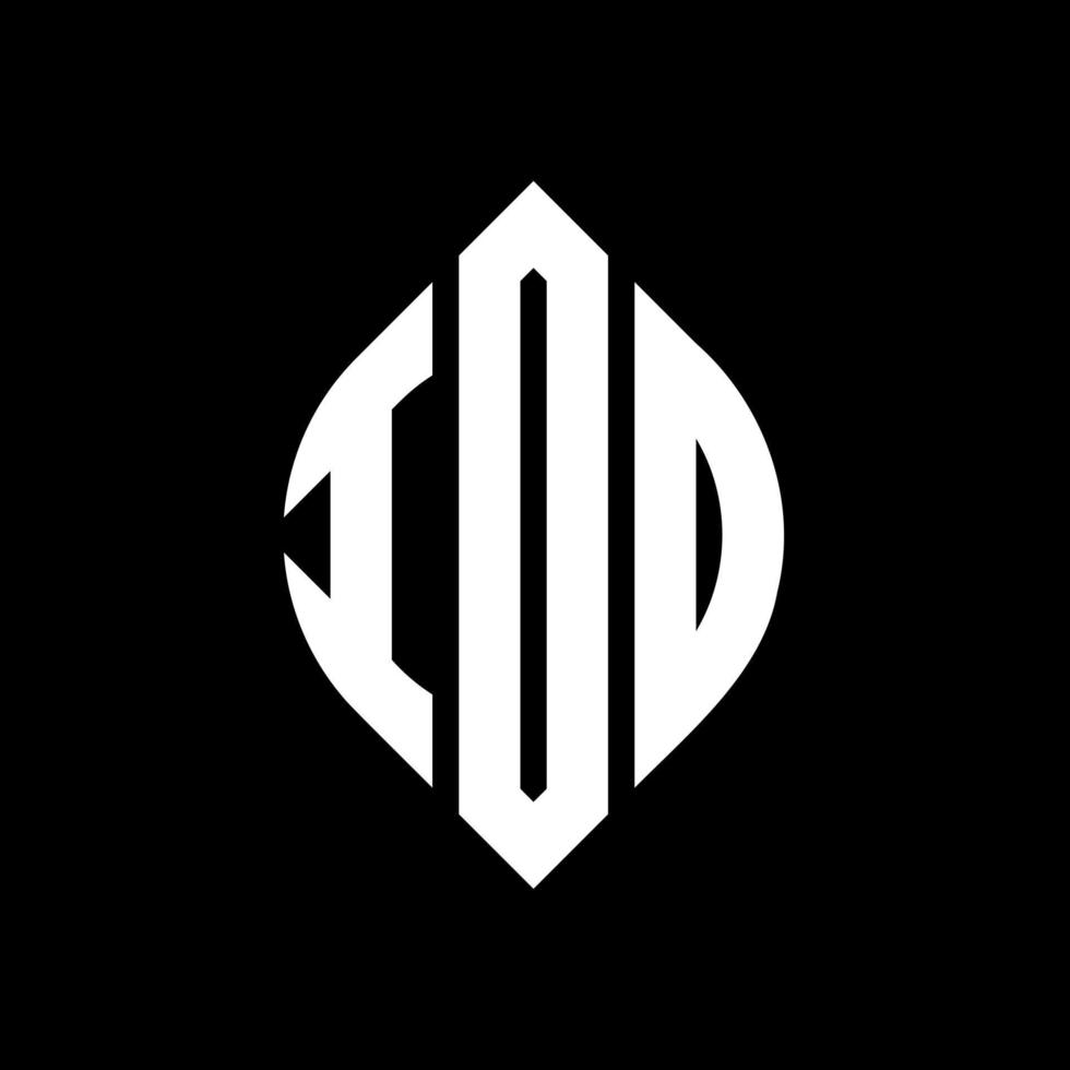 IDO circle letter logo design with circle and ellipse shape. IDO ellipse letters with typographic style. The three initials form a circle logo. IDO Circle Emblem Abstract Monogram Letter Mark Vector. vector