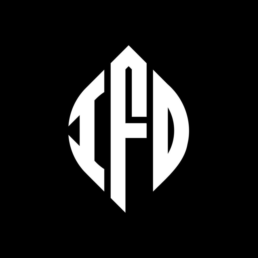 IFO circle letter logo design with circle and ellipse shape. IFO ellipse letters with typographic style. The three initials form a circle logo. IFO Circle Emblem Abstract Monogram Letter Mark Vector. vector