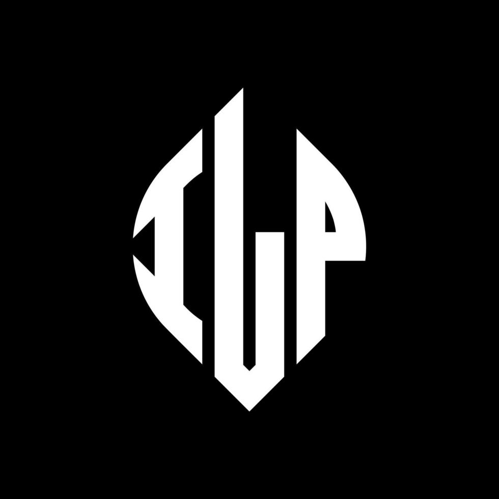 ILP circle letter logo design with circle and ellipse shape. ILP ellipse letters with typographic style. The three initials form a circle logo. ILP Circle Emblem Abstract Monogram Letter Mark Vector. vector