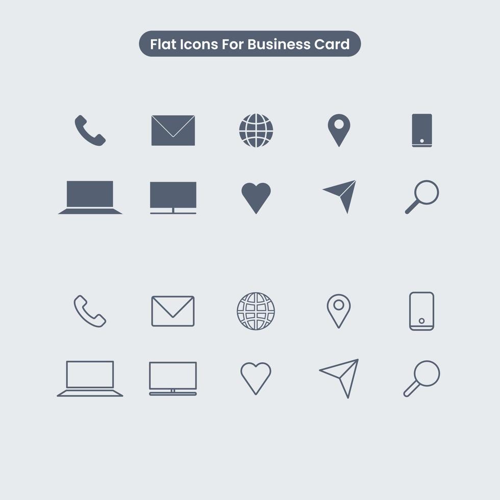 Flat Icons For Business Card Design Illustration vector