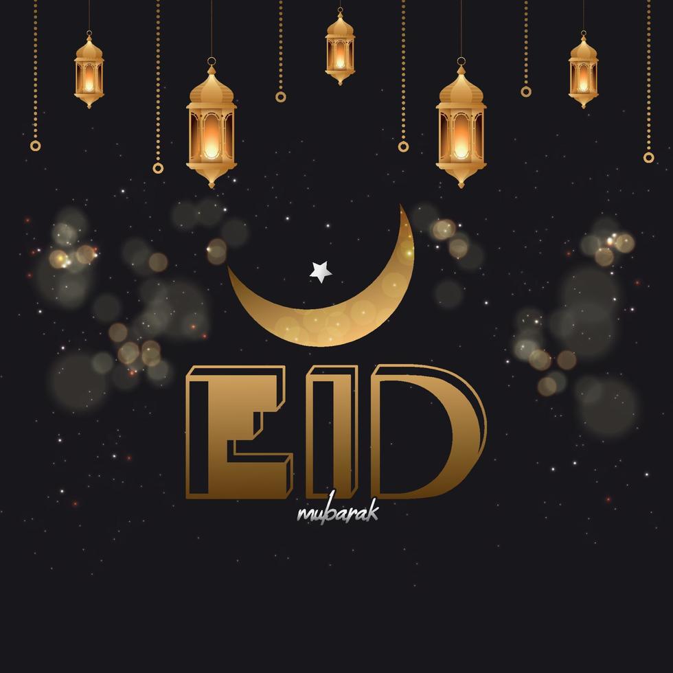 Eid Mubarak Typography Vector Illustration