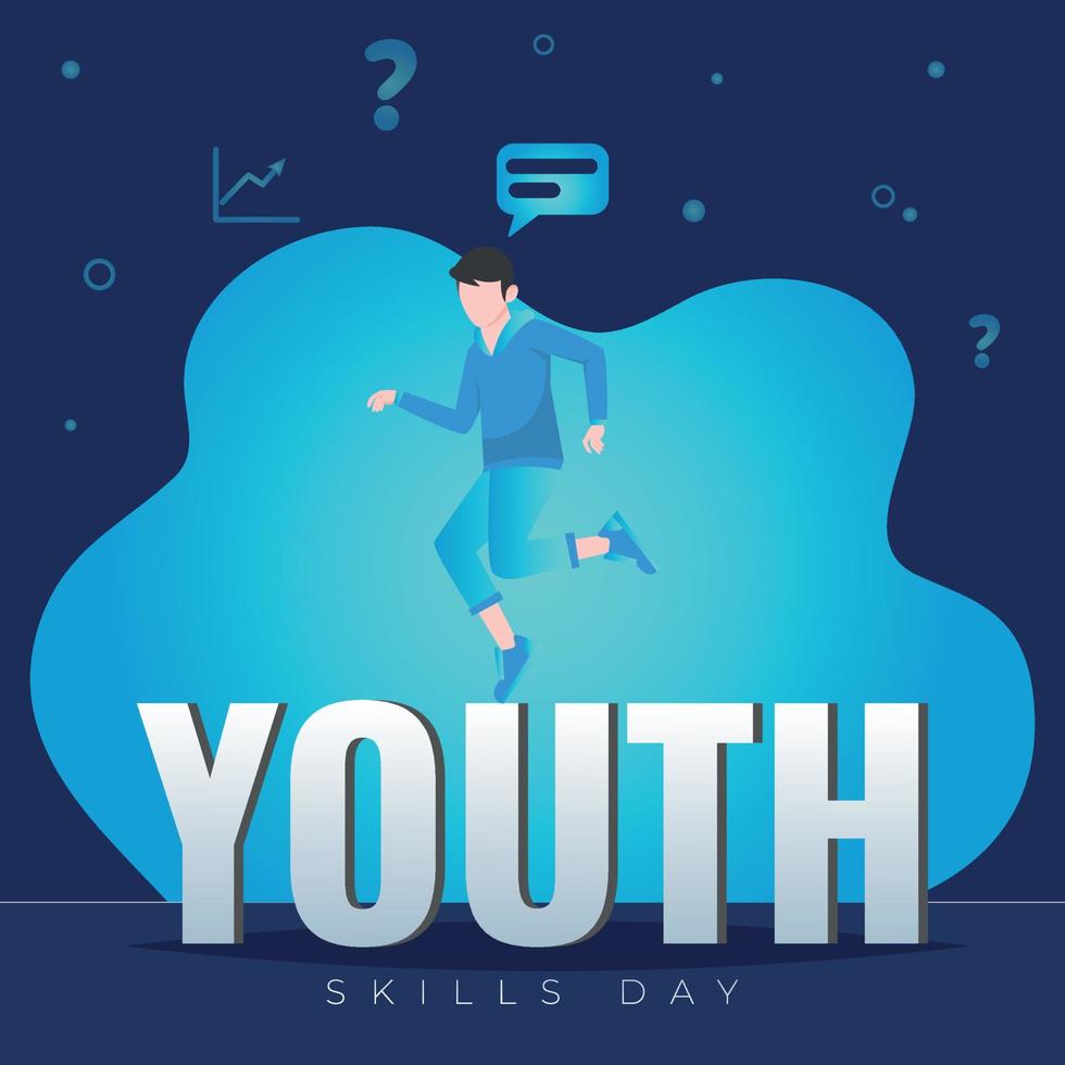 ilustración del día mundial de las habilidades juveniles vector