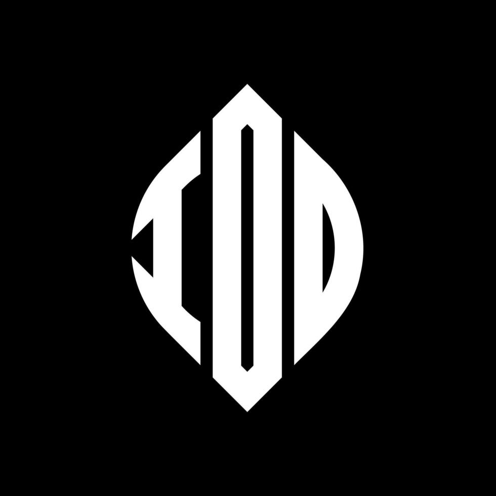 IOD circle letter logo design with circle and ellipse shape. IOD ellipse letters with typographic style. The three initials form a circle logo. IOD Circle Emblem Abstract Monogram Letter Mark Vector. vector