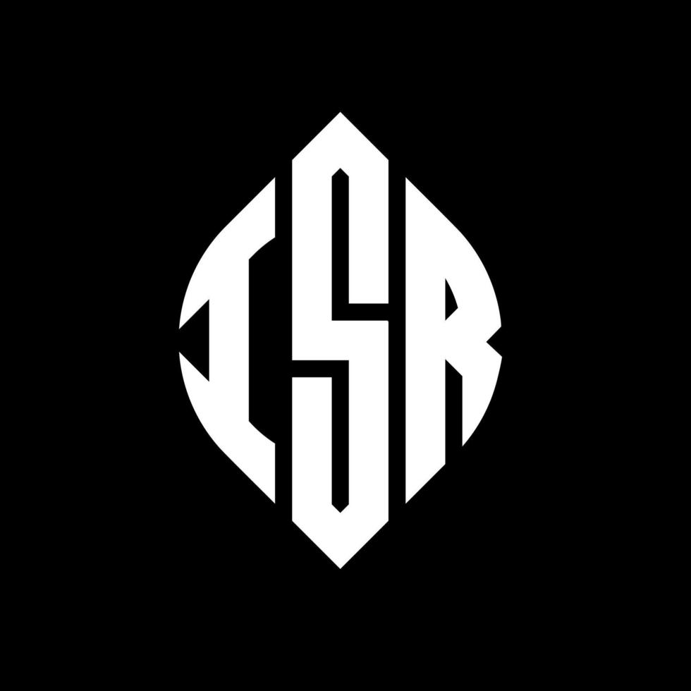 ISR circle letter logo design with circle and ellipse shape. ISR ellipse letters with typographic style. The three initials form a circle logo. ISR Circle Emblem Abstract Monogram Letter Mark Vector. vector