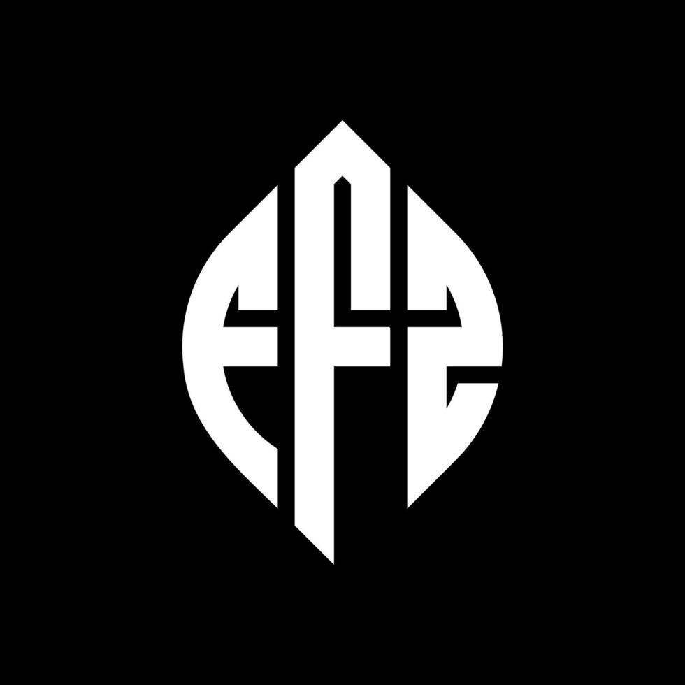 FFZ circle letter logo design with circle and ellipse shape. FFZ ellipse letters with typographic style. The three initials form a circle logo. FFZ Circle Emblem Abstract Monogram Letter Mark Vector. vector