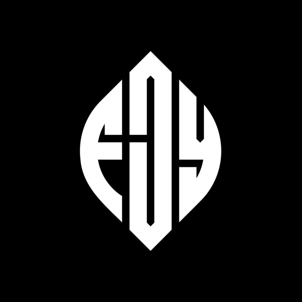 FJY circle letter logo design with circle and ellipse shape. FJY ellipse letters with typographic style. The three initials form a circle logo. FJY Circle Emblem Abstract Monogram Letter Mark Vector. vector