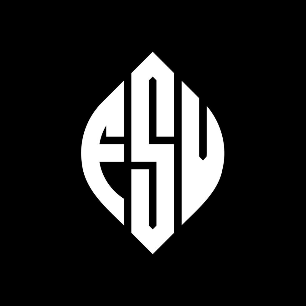 diseño de logotipo de letra de círculo fsv con forma de círculo y elipse. fsv letras elipses con estilo tipográfico. las tres iniciales forman un logo circular. vector de marca de letra de monograma abstracto del emblema del círculo fsv.