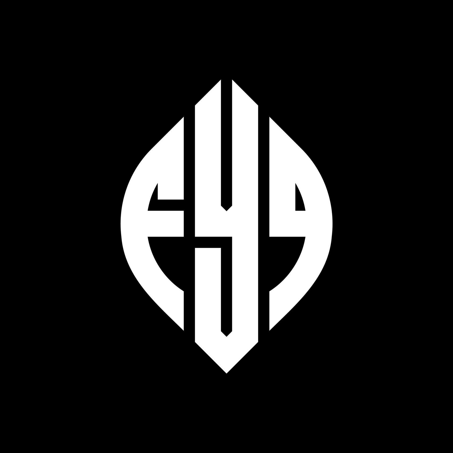 FYQ circle letter logo design with circle and ellipse shape. FYQ