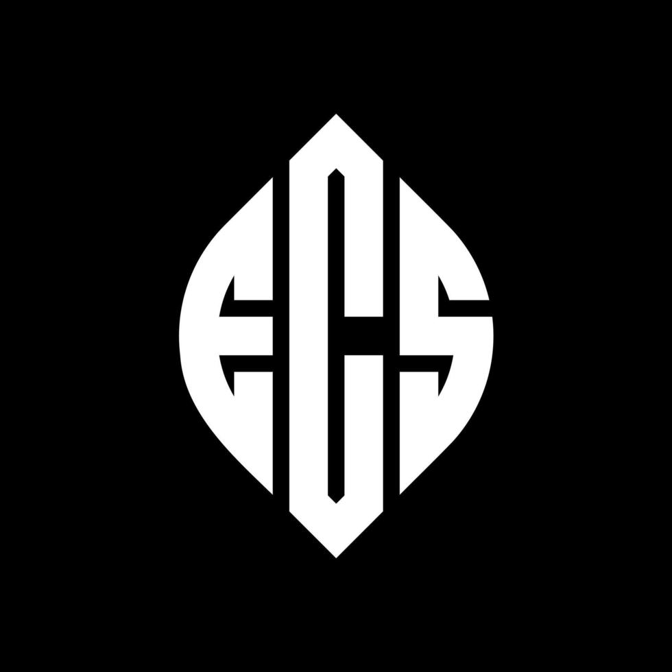 ECS circle letter logo design with circle and ellipse shape. ECS ellipse letters with typographic style. The three initials form a circle logo. ECS Circle Emblem Abstract Monogram Letter Mark Vector. vector