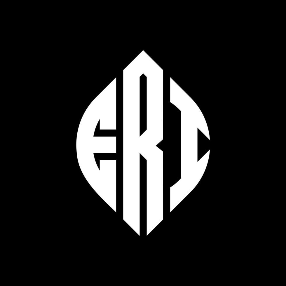 ERI circle letter logo design with circle and ellipse shape. ERI ellipse letters with typographic style. The three initials form a circle logo. ERI Circle Emblem Abstract Monogram Letter Mark Vector. vector