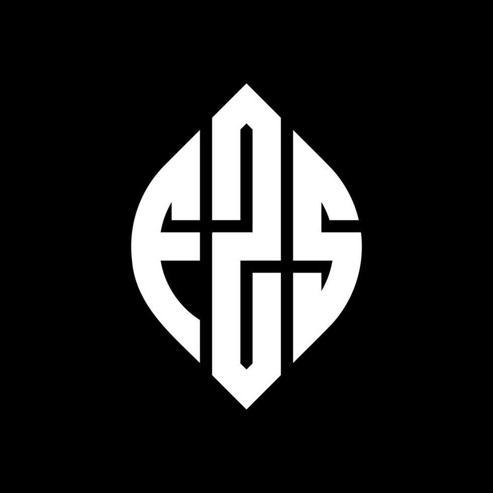 FZS circle letter logo design with circle and ellipse shape. FZS ellipse letters with typographic style. The three initials form a circle logo. FZS Circle Emblem Abstract Monogram Letter Mark Vector. vector
