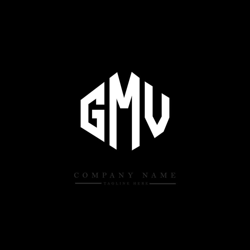 diseño de logotipo de letra gmv con forma de polígono. Diseño de logotipo en forma de cubo y polígono gmv. gmv hexagon vector logo plantilla colores blanco y negro. monograma gmv, logotipo comercial y inmobiliario.