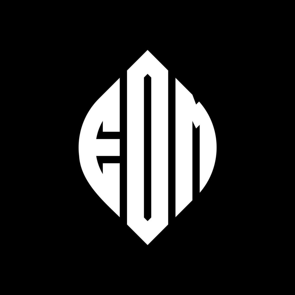 diseño de logotipo de letra de círculo edm con forma de círculo y elipse. letras elípticas edm con estilo tipográfico. las tres iniciales forman un logo circular. vector de marca de letra de monograma abstracto del emblema del círculo edm.