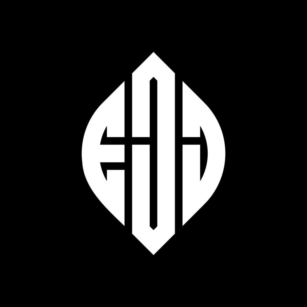 EJJ circle letter logo design with circle and ellipse shape. EJJ ellipse letters with typographic style. The three initials form a circle logo. EJJ Circle Emblem Abstract Monogram Letter Mark Vector. vector