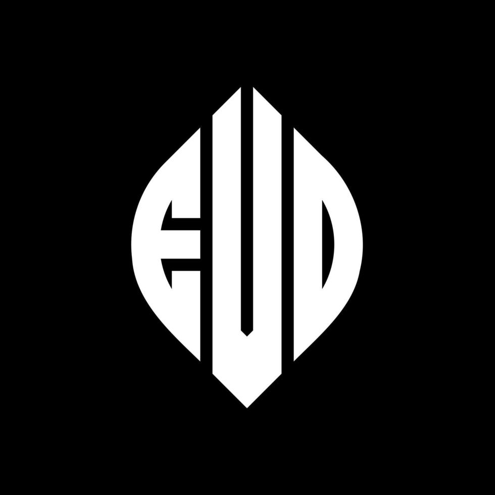 EVD circle letter logo design with circle and ellipse shape. EVD ellipse letters with typographic style. The three initials form a circle logo. EVD Circle Emblem Abstract Monogram Letter Mark Vector. vector