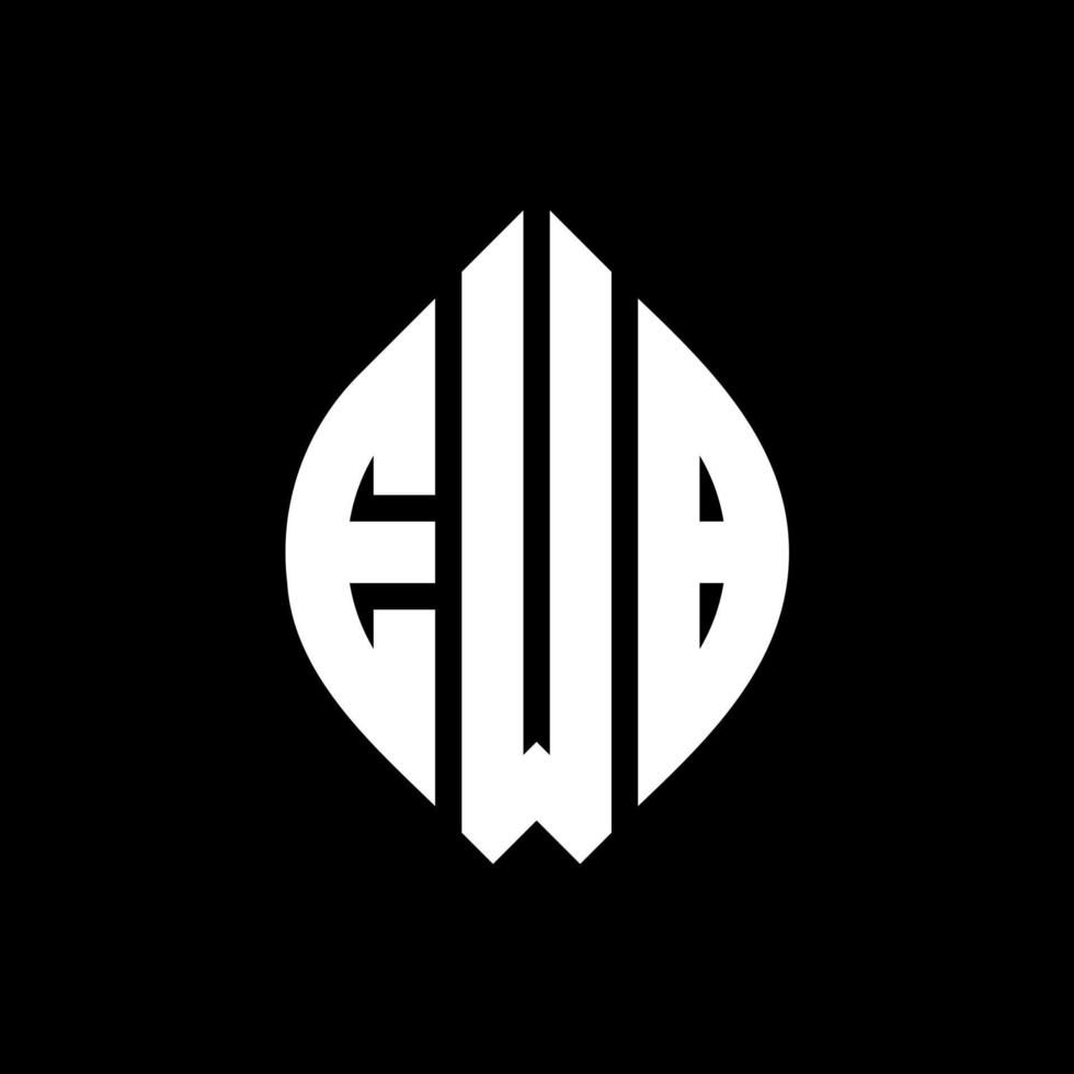 EWB circle letter logo design with circle and ellipse shape. EWB ellipse letters with typographic style. The three initials form a circle logo. EWB Circle Emblem Abstract Monogram Letter Mark Vector. vector