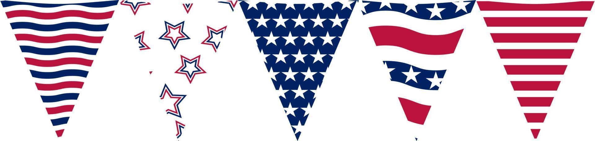 The 4th of July Clipart Elements Flags, USA Independence day, Red and Blue,  Stars and Stripes 9113087 Vector Art at Vecteezy