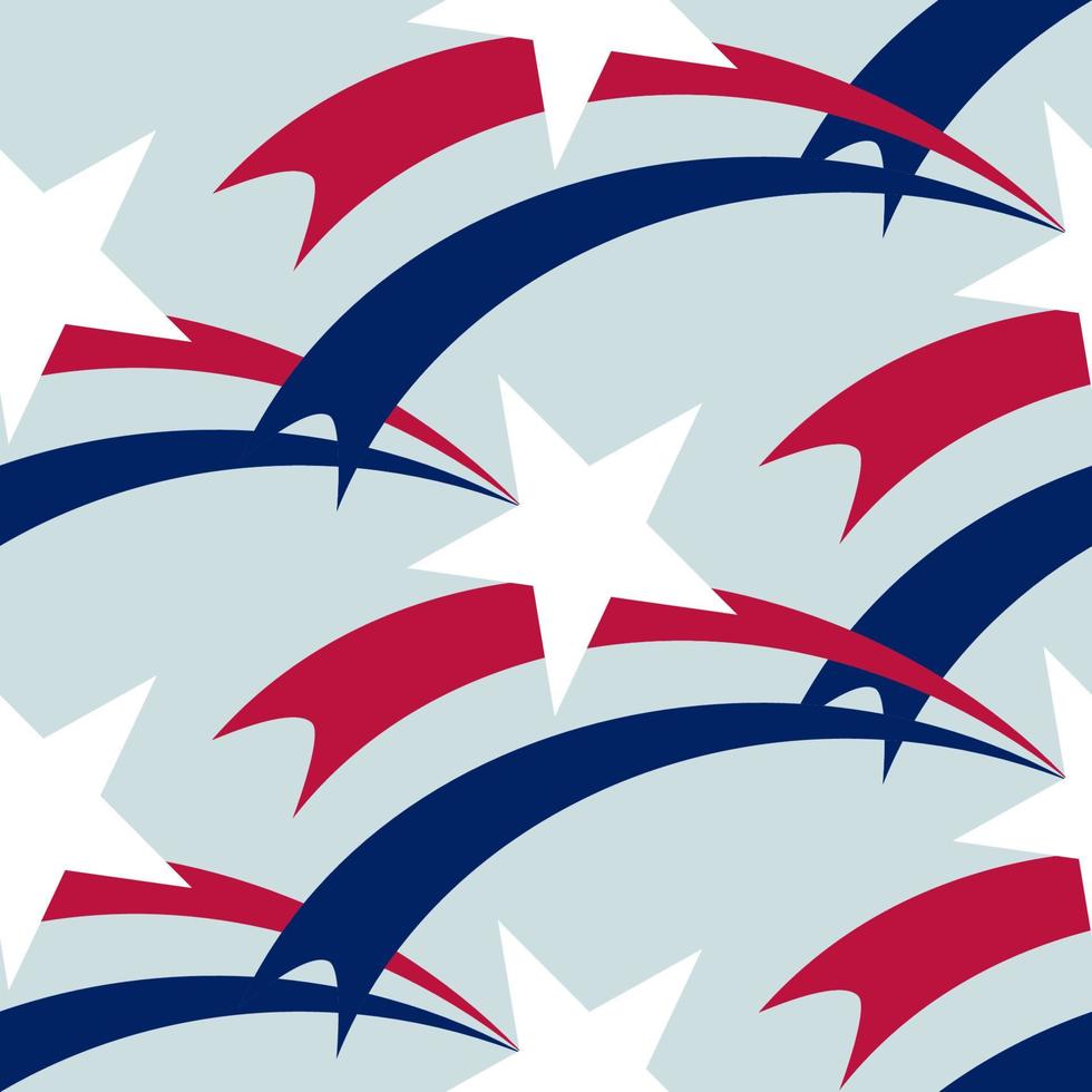 The 4th of July Seamless Pattern, USA Independence day, Red and Blue, Stars and Stripes vector