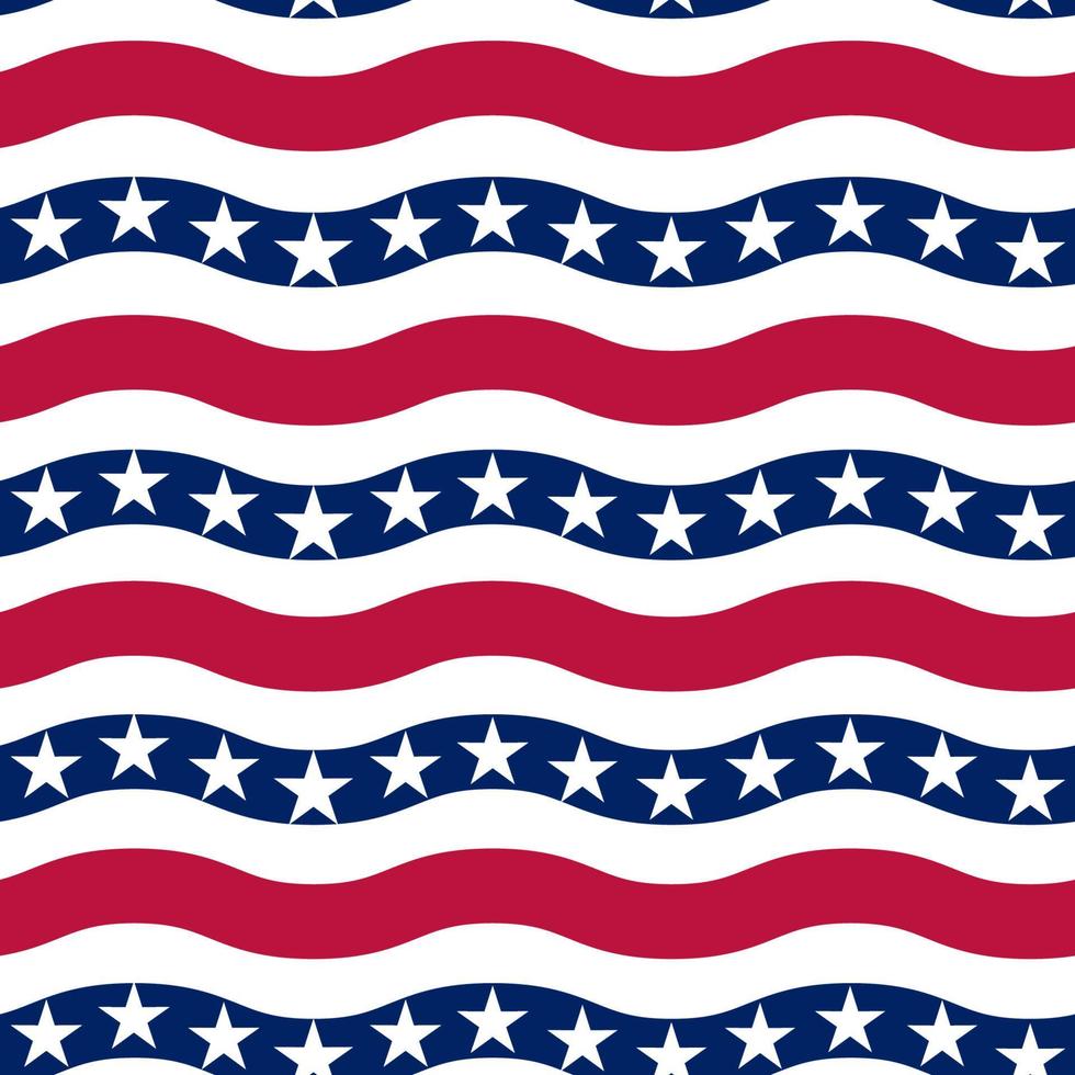 The 4th of July Seamless Pattern, USA Independence day, Stars and Stripes vector