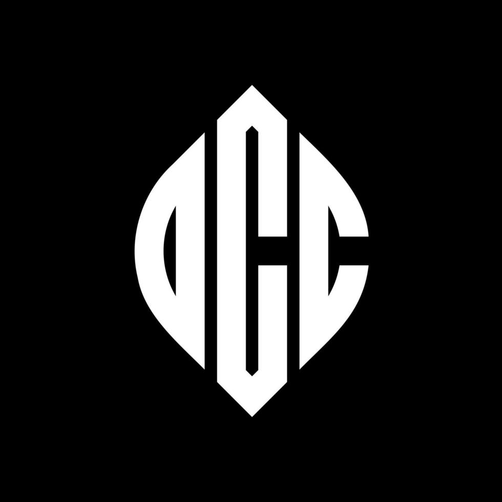 DCC circle letter logo design with circle and ellipse shape. DCC ellipse letters with typographic style. The three initials form a circle logo. DCC Circle Emblem Abstract Monogram Letter Mark Vector. vector