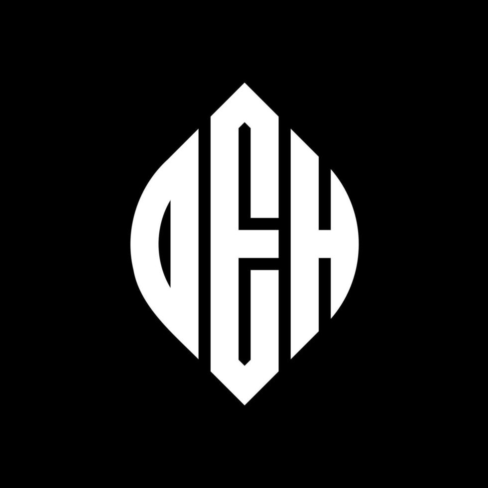DEH circle letter logo design with circle and ellipse shape. DEH ellipse letters with typographic style. The three initials form a circle logo. DEH Circle Emblem Abstract Monogram Letter Mark Vector. vector