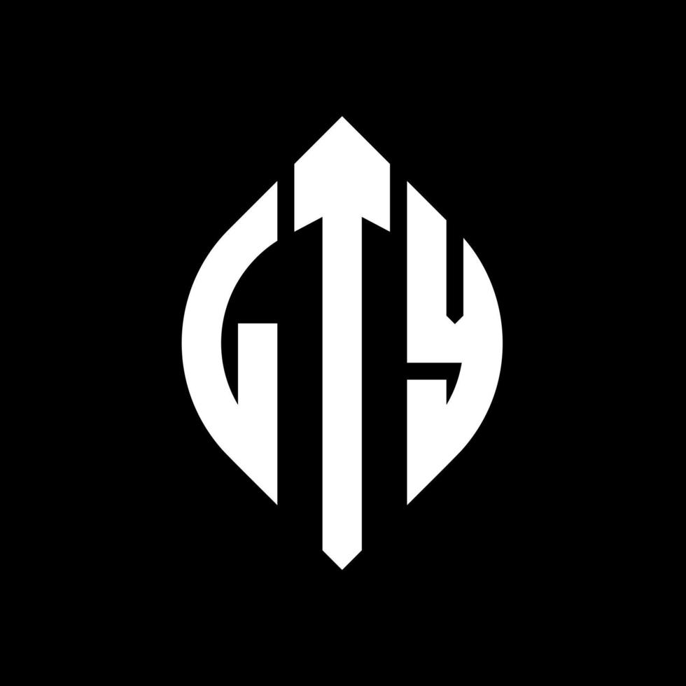 LTY circle letter logo design with circle and ellipse shape. LTY ellipse letters with typographic style. The three initials form a circle logo. LTY Circle Emblem Abstract Monogram Letter Mark Vector. vector