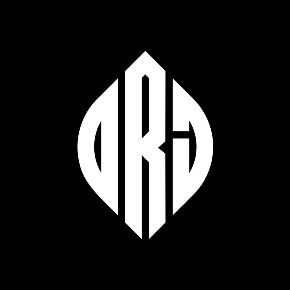 DRJ circle letter logo design with circle and ellipse shape. DRJ ellipse letters with typographic style. The three initials form a circle logo. DRJ Circle Emblem Abstract Monogram Letter Mark Vector. vector