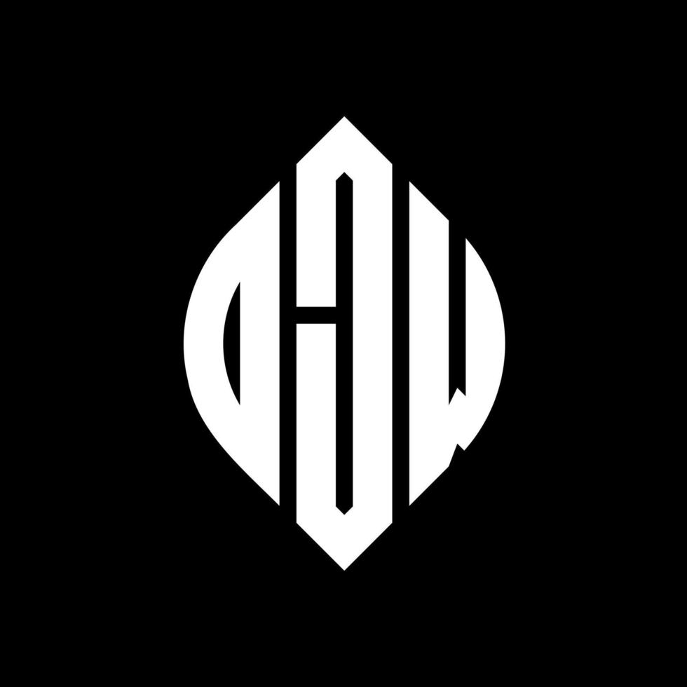 DJW circle letter logo design with circle and ellipse shape. DJW ellipse letters with typographic style. The three initials form a circle logo. DJW Circle Emblem Abstract Monogram Letter Mark Vector. vector
