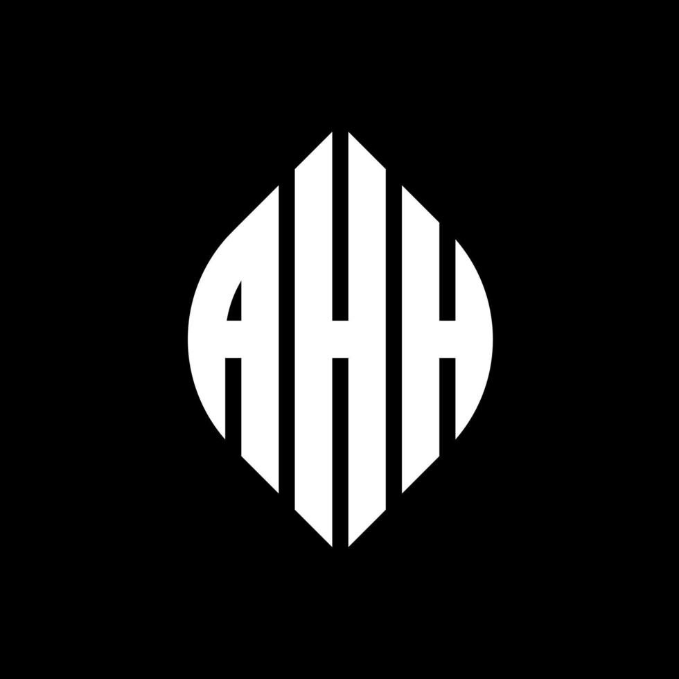 AHH circle letter logo design with circle and ellipse shape. AHH ellipse letters with typographic style. The three initials form a circle logo. AHH Circle Emblem Abstract Monogram Letter Mark Vector. vector