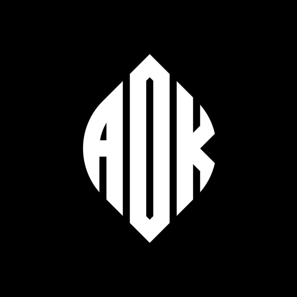 aok diseño de logotipo de letra circular con forma de círculo y elipse. aok letras elipses con estilo tipográfico. las tres iniciales forman un logo circular. vector de marca de letra de monograma abstracto del emblema del círculo aok.