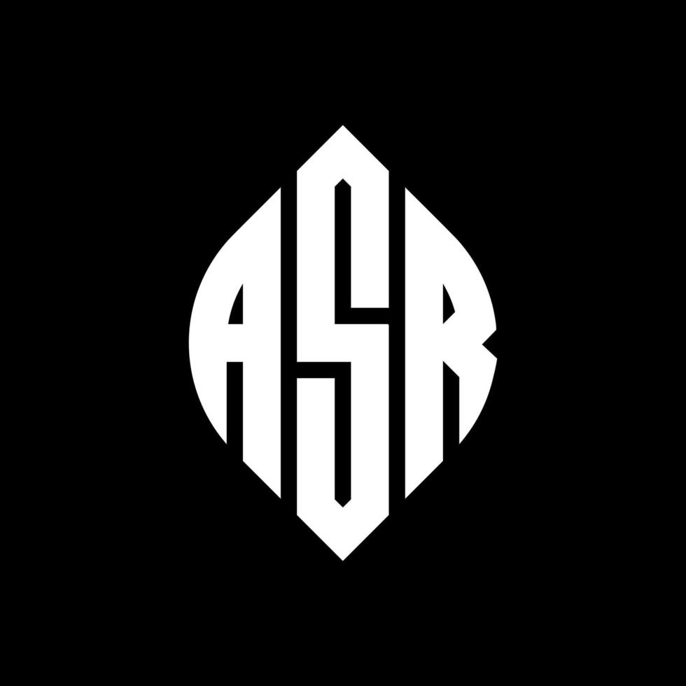 ASR circle letter logo design with circle and ellipse shape. ASR ellipse letters with typographic style. The three initials form a circle logo. ASR Circle Emblem Abstract Monogram Letter Mark Vector. vector
