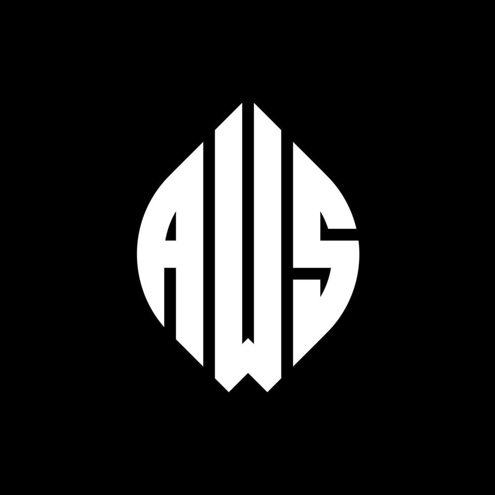 AWS circle letter logo design with circle and ellipse shape. AWS ellipse letters with typographic style. The three initials form a circle logo. AWS Circle Emblem Abstract Monogram Letter Mark Vector. vector