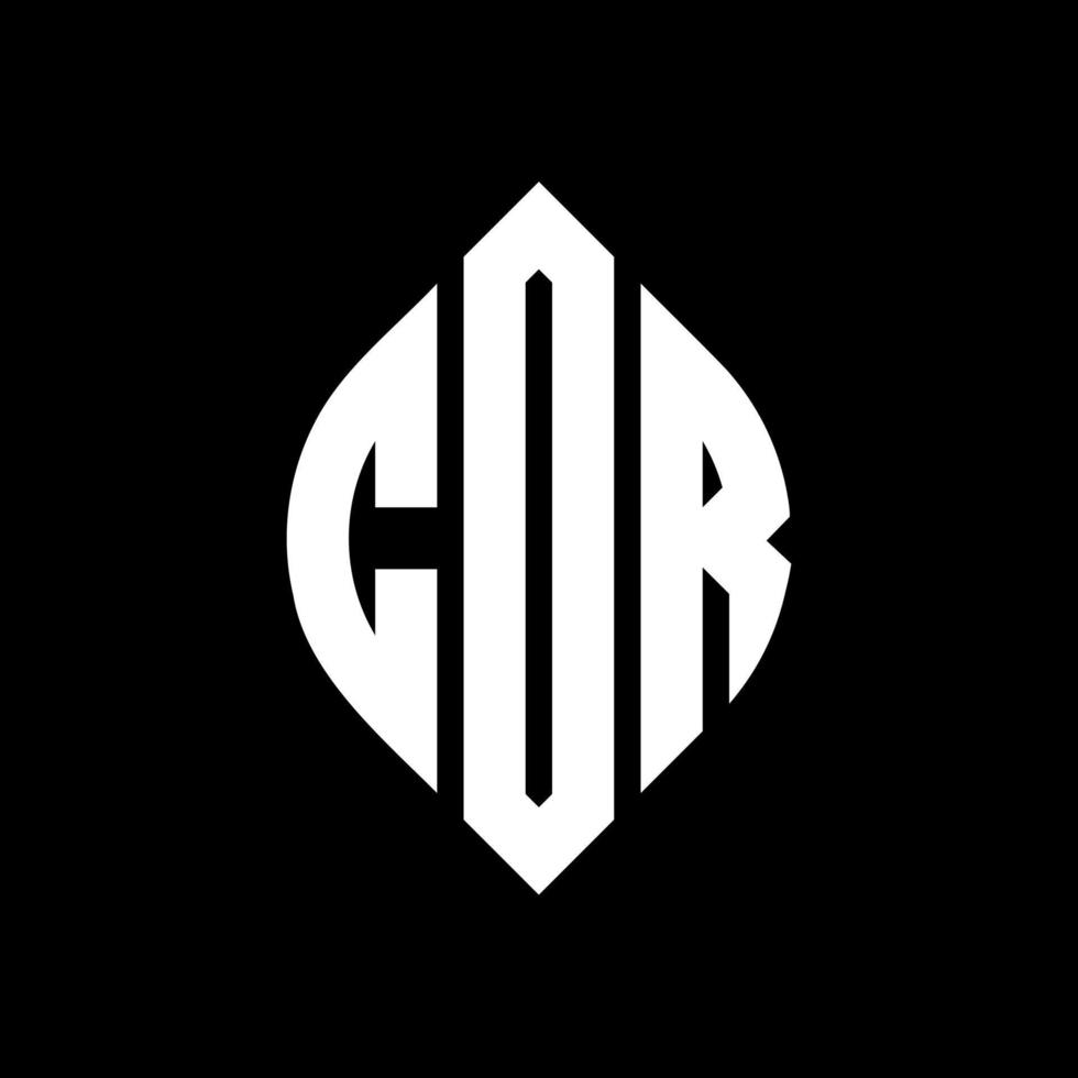 CDR circle letter logo design with circle and ellipse shape. CDR ellipse letters with typographic style. The three initials form a circle logo. CDR Circle Emblem Abstract Monogram Letter Mark Vector. vector