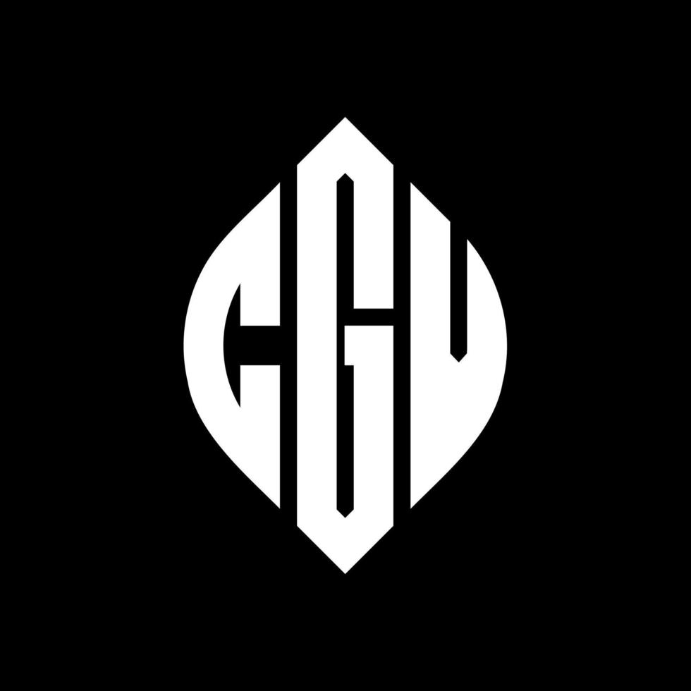 CGV circle letter logo design with circle and ellipse shape. CGV ellipse letters with typographic style. The three initials form a circle logo. CGV Circle Emblem Abstract Monogram Letter Mark Vector. vector
