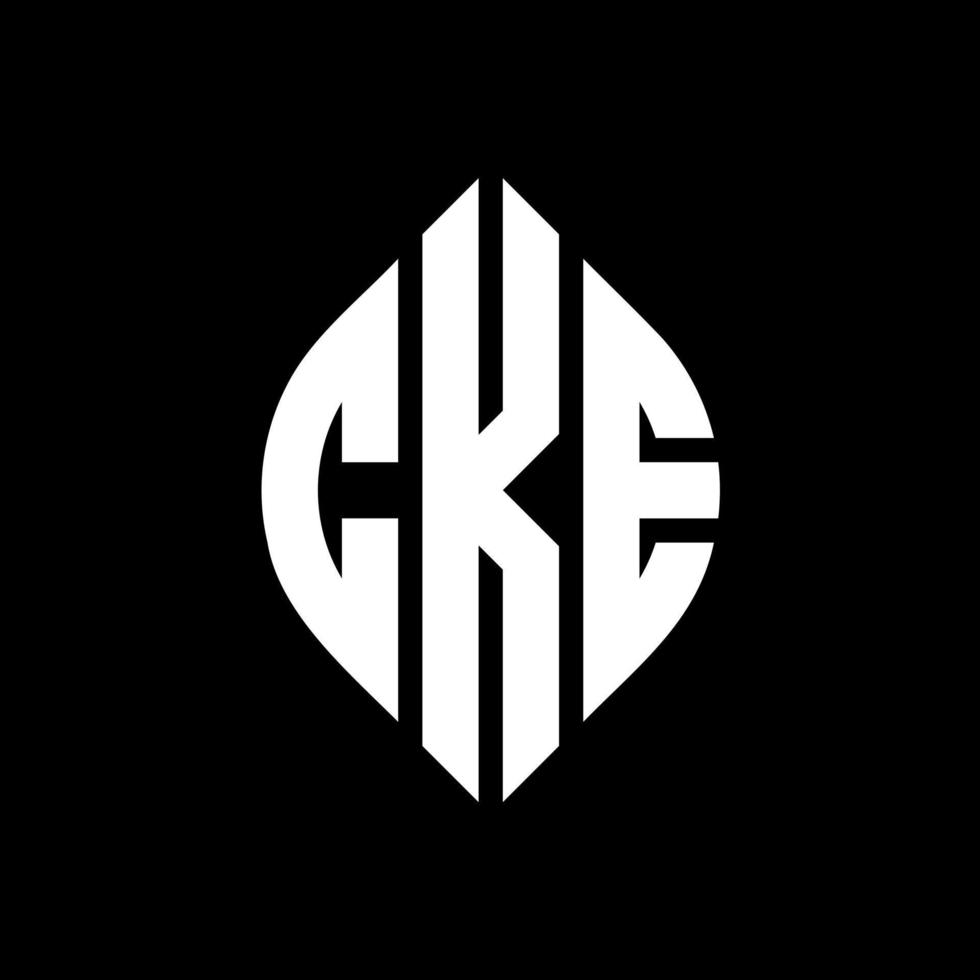 Diseño de logotipo de letra de círculo cke con forma de círculo y elipse. letras de elipse cke con estilo tipográfico. las tres iniciales forman un logo circular. vector de marca de letra de monograma abstracto del emblema del círculo cke.