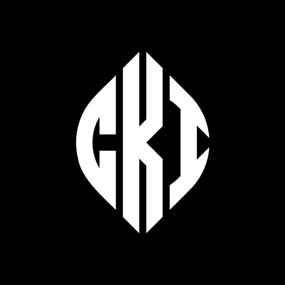 CKI circle letter logo design with circle and ellipse shape. CKI ellipse letters with typographic style. The three initials form a circle logo. CKI Circle Emblem Abstract Monogram Letter Mark Vector. vector