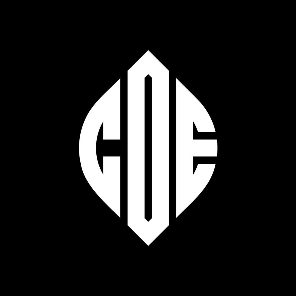 COE circle letter logo design with circle and ellipse shape. COE ellipse letters with typographic style. The three initials form a circle logo. COE Circle Emblem Abstract Monogram Letter Mark Vector. vector