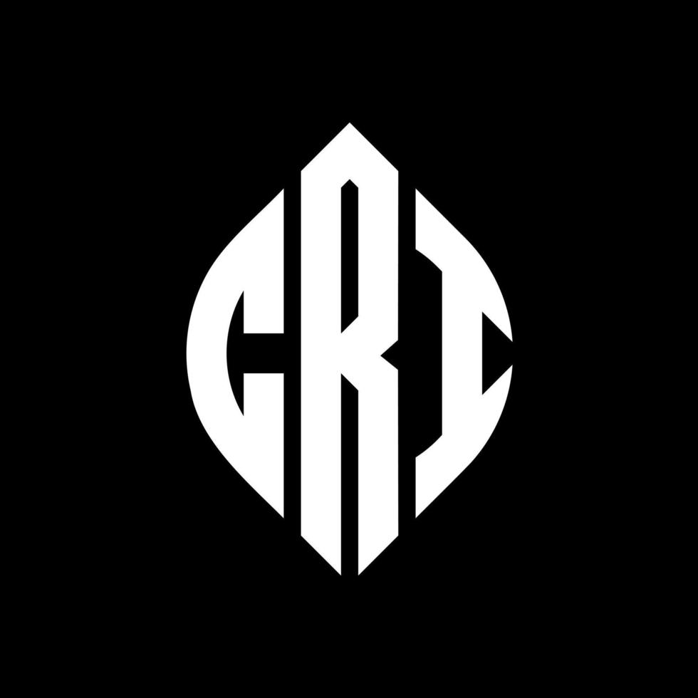 CRI circle letter logo design with circle and ellipse shape. CRI ellipse letters with typographic style. The three initials form a circle logo. CRI Circle Emblem Abstract Monogram Letter Mark Vector. vector
